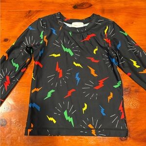 Hanna Andersson Black Rashguard with Multicolor Lightning
